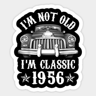 66 Year Old Vintage 1956 Classic Car 66th Birthday Gifts Sticker